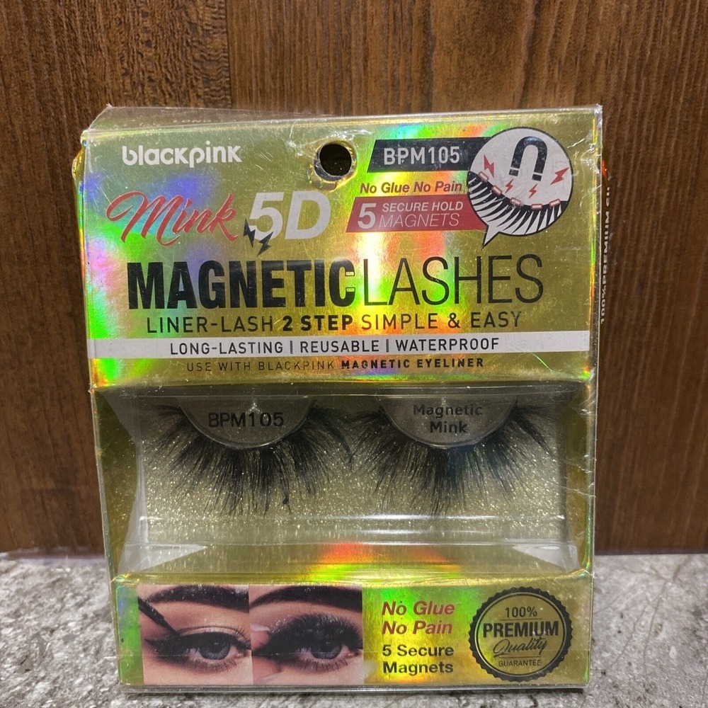 blackpink 2 Step Black Magnetic Eyelashes Mink 5D BPM105 No Glue Reusable